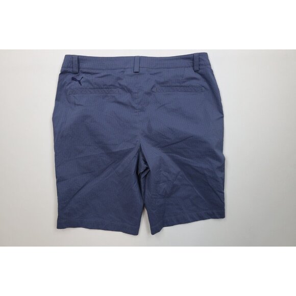 Puma Golf Mens Size 38 Flat Front Tech Golfing Chino Shorts Blue Plaid Check - Picture 9 of 13